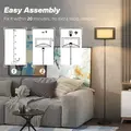 HOMCOM Floor Lamp for Living Room, Modern Standing Lamp with Double Layer Shade & Foot Switch, Minimalist Tall Pole Lampshade for Bedroom, Office, Black - 5