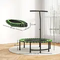 HOMCOM Mini Round Steel Frame Trampoline w/ Adjustable Handle, Green - 2