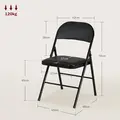 HOMCOM Linen-Look Set of Four Cushioned Folding Chairs - Black - 2