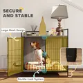 PawHut Dog Crate Furniture with Rotating Bowl Holder, 2 Bowls, 2 Doors, for Medium Dogs, 80 x 56 x 76.5 cm, Grey - 5