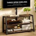 HOMCOM Industrial-Style TV Stand, with 35° Swivel Bracket - Dark Brown - 4