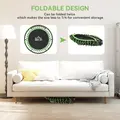 HOMCOM Mini Round Steel Frame Trampoline w/ Adjustable Handle, Green - 4