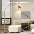 HOMCOM 167cm Arc Floor Lamp for Living Room, Modern Adjustable Standing Lamp with Foot Switch, Faux Black Marble Base and Bell Shade for Home Offices, Bedrooms, Gold Tone - 6