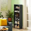 HOMCOM Six Shelf Bookcase - Black - 1