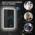 HOMCOM 50 x 70 cm Anti-Fog LED Bathroom Mirror, with Bluetooth - Silver Tone - 4