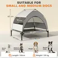 PawHut Portable Elevated Dog Bed with Removable Canopy, Cooling Raised Pet Cot for Small Medium Dogs, 76 x 61 x 60 cm - 2
