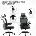 Vinsetto Multi-Adjustable Office Chair, with Lumbar Support, Headrest and Mesh Back - Black - 3