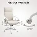 HOMCOM Fabric High Back Office Chair - Cream White - 5