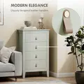 HOMCOM Bedroom Chest of Drawers, Modern 4 Drawer Dresser Cabinet with PU Leather Handles and Metal Runners for Living Room, Hallway, Entryway, 60 x 40 x 98 cm, Green - 4