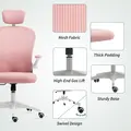 Vinsetto Multi-Adjustable Office Chair, with Lumbar Support, Headrest and Mesh Back - Pink - 7