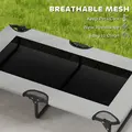 PawHut Portable Raised Dog Bed, Elevated Pet Cot with Breathable Mesh for Indoor Outdoor, for Large Dogs, Light Grey - 6
