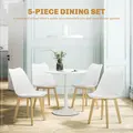 HOMCOM Five-Piece Modern Dining Set - White - 3