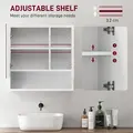 kleankin Wall Mounted Bathroom Storage Cupboard - White - 4