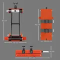 HOMCOM 500 kg Motorcycle Scissor Lift Jack, Heavy Duty Steel Adjustable Motorbike Lifting Hoist Stand with Safety Pin, Foldable Lifter for Dirt Bike Repair Maintenance, 45x15 cm Large Platform, Orange - 2