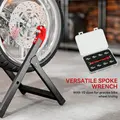 HOMCOM Foldable Motorcycle Wheel Balancer Truing Stand with Spoke Wrench, Steel Bike Tyre Rim Balancing Stand with Aluminium Shaft, Fits Wheels up to 23" in Diameter, 5" in Width, Black - 4