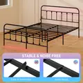 HOMCOM King Bed Frame with LED Lights and Charging Station, Metal Platform Bed Frame with Under Bed Storage, Black - 5