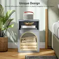 HOMCOM Bedside Table with 2 Open Compartments - Grey - 3