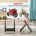 HOMCOM Foldable Motorcycle Wheel Balancer Truing Stand with Spoke Wrench, Steel Bike Tyre Rim Balancing Stand with Aluminium Shaft, Fits Wheels up to 23" in Diameter, 5" in Width, Black - 6