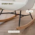 HOMCOM Rocking Chair, Modern Upholstered Velvet Armchair with Solid Wood Legs and Metal Frame for Living Room, Bedroom, Cream - 3