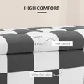 HOMCOM Storage Ottoman, Storage Bench with Wood Legs, Footstool, Footrest with Velvet Surface for Bedroom, Hallway, Living Room, 114 x 47 x 47 cm, Dark Grey and White - 4
