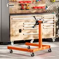 HOMCOM Engine Stand, 570 kg Rotating Engine Stand with 360 Degree Adjustable Head, 4 Mounting Arms, Heavy Duty Steel Support, Universal Wheels for Garage Workshop Auto Repair, Orange - 7