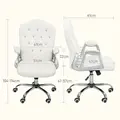 Vinsetto Velvet-Feel Work Chair, with Diamante Back - Cream - 2