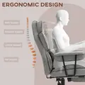 HOMCOM Executive Office Chair, Ergonomic Desk Chair with Foot Rest, Lumbar Support, Reclining Function and Wide Seat, Grey - 4