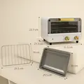 HOMCOM Small Toaster Oven, 12L Multifunction Mini Countertop Oven with Glass Door, Adjustable Temperature and Timer, White - 2