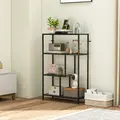 HOMCOM 4-Tier Bookshelf with Open Shelves - Charcoal Grey - 6