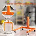 HOMCOM Engine Stand, 570 kg Rotating Engine Stand with 360 Degree Adjustable Head, 4 Mounting Arms, Heavy Duty Steel Support, Universal Wheels for Garage Workshop Auto Repair, Orange - 3