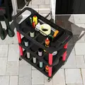 HOMCOM 3-Tier Rolling Tool Cart, Tool Trolley on Wheels, Plastic Mobile Service Utility Cart with Handles for Garage, Mechanics and Warehouse, 91kg Capacity, Black and Red - 8