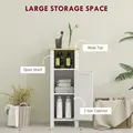 kleankin Slim Bathroom Storage Unit with Open Shelf, Bathroom Storage Cabinet with Adjustable Shelf, 32 x 30 x 80 cm, White - 3