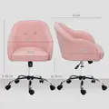 HOMCOM 46-56 cm Teddy Fleece Office Chair - Pink - 2