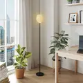 HOMCOM Flower Floor Lamp for Living Room, 3D Printed Modern Standing Lamp with Rose Shade & Foot Switch, Minimalist Tall Pole Lampshade for Bedroom, Office, E27 Holder without Bulb (25W Max), White - 1