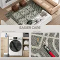 HOMCOM UV Resistant Indoor & Outdoor Area Rug, Easy-Cleaning Machine Washable Rug with Geometric Pattern for Patio, Garden, Kitchen, Bathroom or Living Room, 230 x 160 cm, Grey - 5