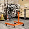 HOMCOM Engine Stand, 570 kg Rotating Engine Stand with 360 Degree Adjustable Head, 4 Mounting Arms, Heavy Duty Steel Support, Universal Wheels for Garage Workshop Auto Repair, Orange - 1
