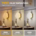 HOMCOM Led Wall Lamp 2 Pack, 5W Modern Indoor Starry Wall Light, Colour Temperature Adjustable 3000K/4000K/6500K, for Bedroom, Living Room, Hallway, Stairs, Gold Tone - 3