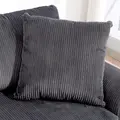 HOMCOM Modern 3 Seater Sofa with Spring Cushion, 212 cm Fabric Jumbo Cord Sofa Couch with 2 Scatter Cushions, Upholstered Corduroy Settee for Living Room, Bedroom, Home Office, Grey - 8