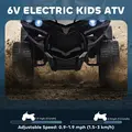 AIYAPLAY 6V Kids ATV, 4 Wheeler Electric Ride on Car with Music and LED Headlights, for Ages 3-6 Years Boys and Girls, Black - 4