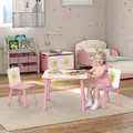 AIYAPLAY 3-Piece Toddler Table and Chair Set, Kids Table with 2 Chairs Set for Bedroom, Nursery, Playroom, Pink - 2