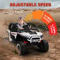 AIYAPLAY 2 Seater 24V 7AH Ride on Truck, Battery Powered Electric Ride On Car w/ Remote, Suspension, 3 Speeds, White - 5