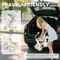AIYAPLAY 5 in 1 Kids Trike with Adjustable Backrest, Toddler Tricycle with Push Handlebar, Adjustable Backrest, Cream White - 8