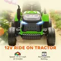 AIYAPLAY 12V Ride on Tractor and Trailer with Remote Control, Music, Shifter, Start-Up Sound, for Kids Ages 3-8 Years, Green - 4
