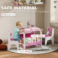 AIYAPLAY 3 Pieces Kids Table and Chair Set, Toddler Activity Table with Bookshelves, for Living Room, Nursery, Playroom, Pink - 8