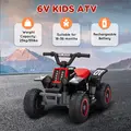 AIYAPLAY 6V Electric Quad Bike for Kids, Ride On ATV w/ Forward/Reverse, Headlights, for Ages 18-36 Months, Black - 7