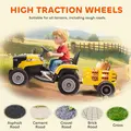 AIYAPLAY 12V Ride on Tractor and Trailer with Remote Control, Music, Shifter, Start-Up Sound, for Kids Ages 3-8 Years, Yellow - 9