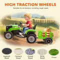 AIYAPLAY 12V Ride on Tractor and Trailer with Remote Control, Music, Shifter, Start-Up Sound, for Kids Ages 3-8 Years, Green - 9