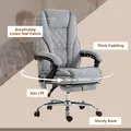 Vinsetto Massage Office Chair, Heated Reclining Computer Chair with Adjustable Height and Footrest, Grey - 6