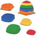 AIYAPLAY 5PCS Sensory Stepping Stones for Toddlers, Frog-Shaped Kids Stepping Stones Set with Anti-Slip Edging for Ages 2-8 - 1