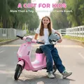 AIYAPLAY 24V Kids Electric Motorbike, Ride on Motorcycle with Manual Throttle, Brakes and LED Lights for Ages 8-12 Years, Pink - 7